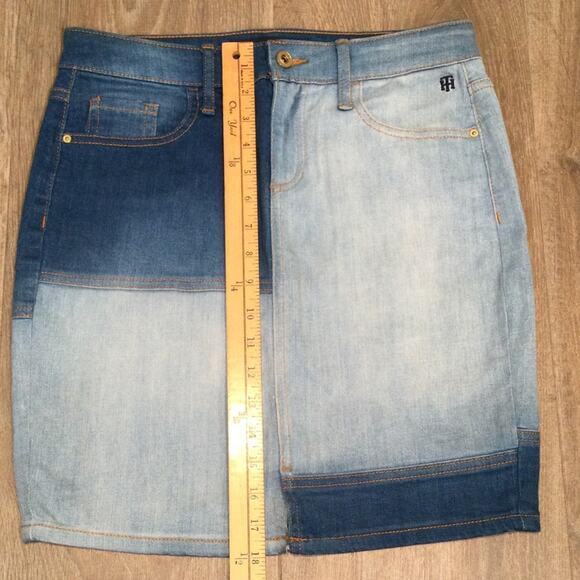 Tommy Hilfiger Color Block Denim Skirt 6 - Picture 4 of 7
